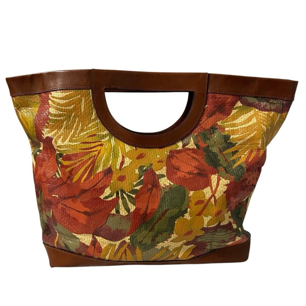 Patricia Nash Palizzi Cutout Tote Bag Tropical Beach Leather Boho Purse